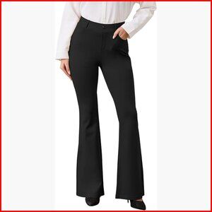 High Rise Flare Yoga Dress Pants Soft Pull On Work Office Business